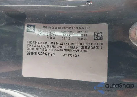 2015 Chevrolet Camaro 1Lt z USA, uszkodzony, nr VIN 2G1FD1E37F9211274